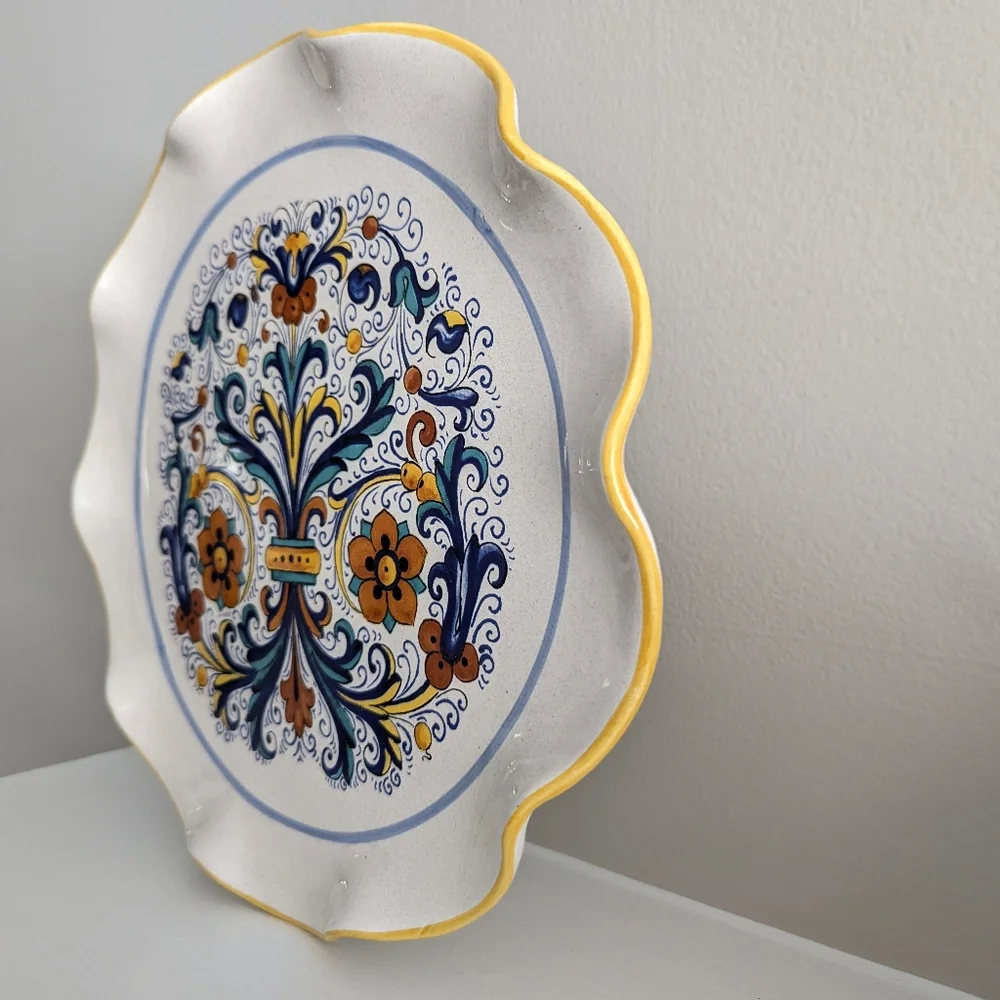 Ceramica Nova Deruta Hand Painted Cake Stand Made In Italy
